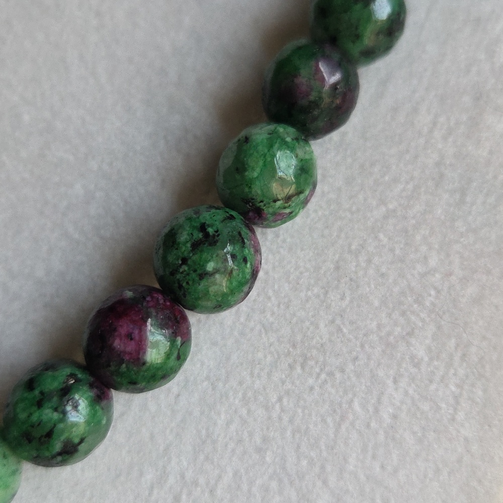 Ruby Zoisite Round Beaded Necklace - image 2